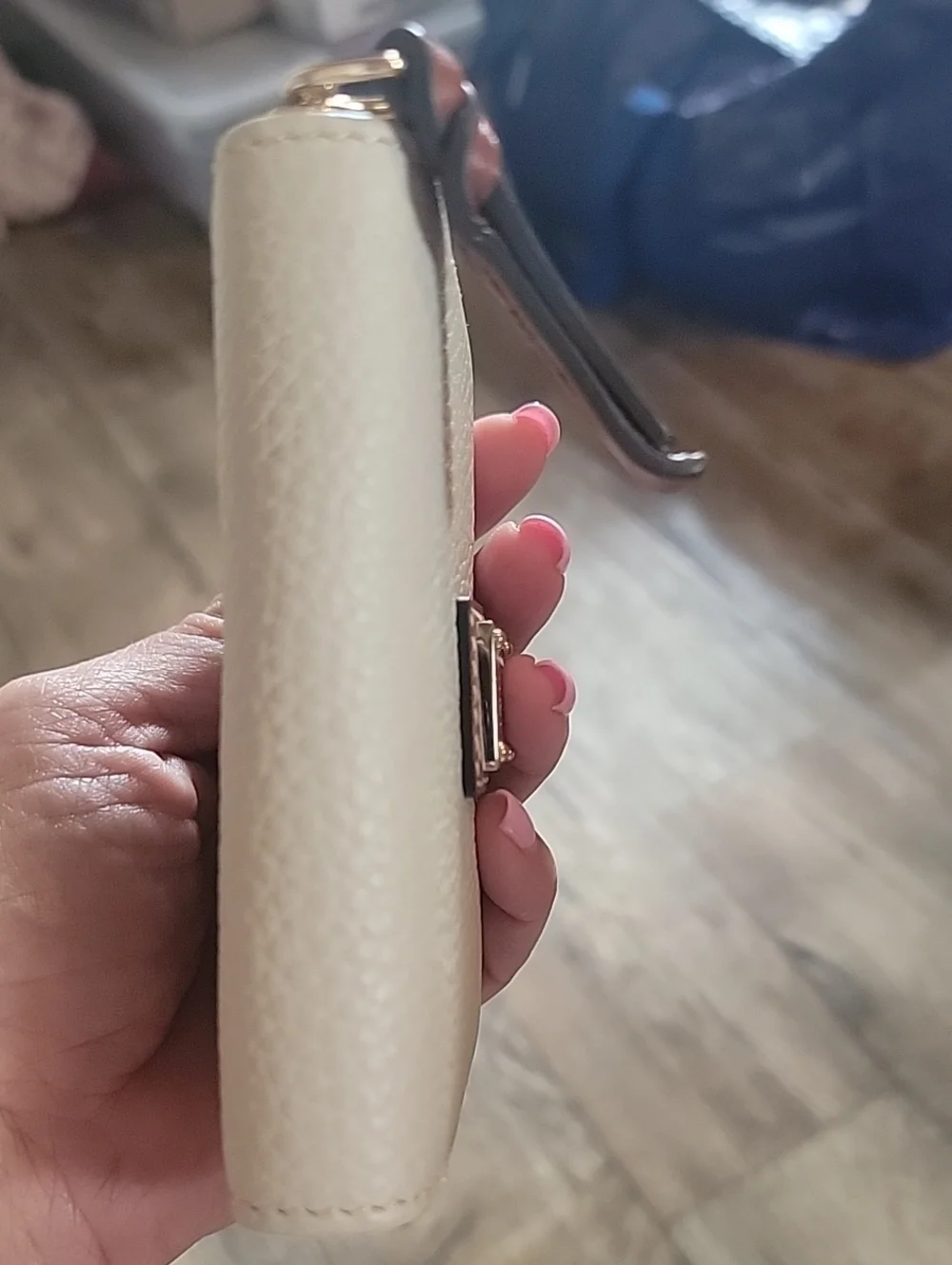 Dooney & Bourke  Pebbled Leather Zip-Around Wallet In Bone